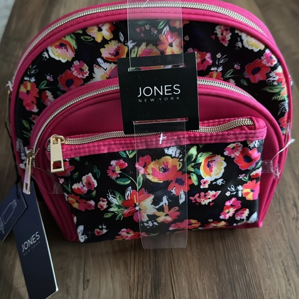 Jones New York Floral Print Cosmetic Bag Trio
